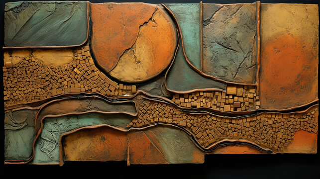 biblia sagrada abstrato em tons terrosos, cobre e dourado