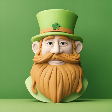 Happy Saint Patrick's Day. 3D render of a cartoon character.