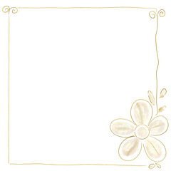 Golden frame with flowers
