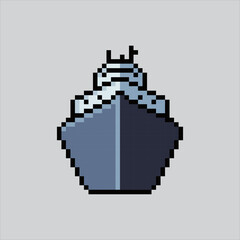 Pixel art illustration Cruise Ship. Pixelated modern ship. Modern Cruise Ship
icon pixelated for the pixel art game and icon for website and video game.
old school retro.