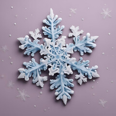 Snowflakes on purple background. Christmas and New Year concept.