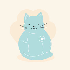 Obraz premium Cute cartoon snowman cat. Modern hand drawn colorful illustration. Funny Christmas character card template. Christmas Background. christmas theme. for website banner ads design, poster, postcard