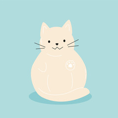 Cute cartoon snowman cat.  Modern hand drawn colorful illustration. Funny Christmas character card template. Christmas Background. christmas theme. for website banner ads design, poster, postcard