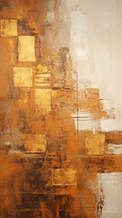 fortuna abstrato  em tons terrosos, cobre e dourado
