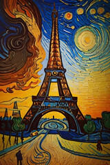 abstract and colorful illustration of France