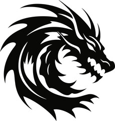 Dragon icon logo design illustration template