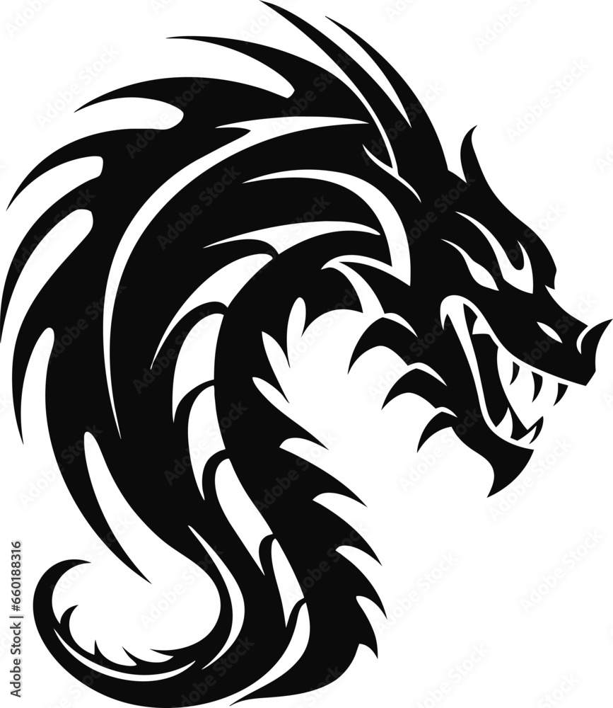 Wall mural Dragon vector icon illustration design logo template - Wall murals