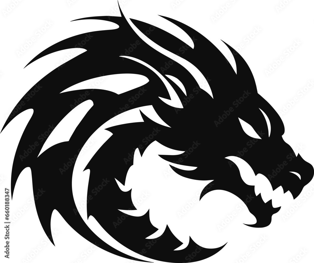 Wall mural Dragon design logo vector icon illustration design logo template fantasy animals - Wall murals