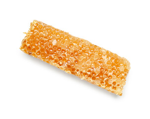 Fresh sweet honeycomb on white background