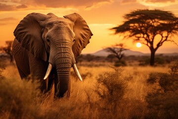 an elephant in a field