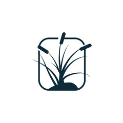 Cattail Logo Design Vector Simple Illustration Symbol Template