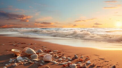 a beach with waves crashing on it