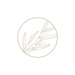 Minimalist Feminine Botanical Flower Beauty Line Plant Logo, Design Vector illustration