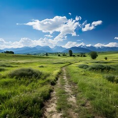 Obraz premium landscape with grass and sky