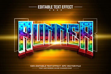Runner 3D editable text effect template