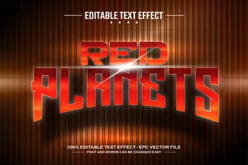 Red planets 3D editable text effect template