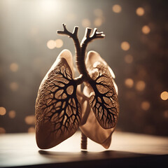 Lungs of human on bokeh background. Medicine concept - obrazy, fototapety, plakaty