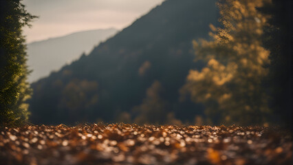 Autumn forest in the mountains. Selective focus. nature.