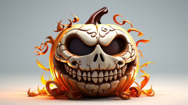 halloween skull with a skull