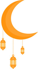 lantern and moon ramadan 