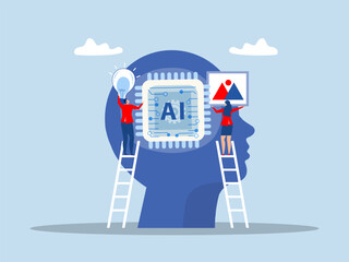 Business industry AI prompt engineer or AI chatbot to create a text or an image Prompt engineering of using artificial intelligence and photo processing