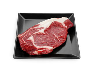Piece of fresh beef meat isolated on white