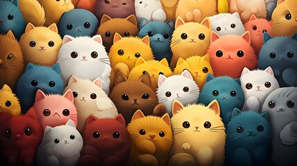 background with cat faces