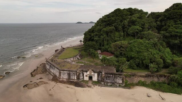 aerial view Fort Nossa Senhora dos Prazeres, Ilha do Mel, Paranagua, Parana, Brazil