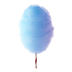 Yummy blue cotton candy isolated on white