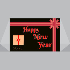  Merry Christmas And Happy New Year Background Red Gift Box With  Ribbon Bow