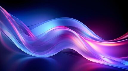 Abstract light waves created by refracting light through prismatic objects, emphasizing vibrant color gradients and smooth transitions - created by Generative AI - obrazy, fototapety, plakaty