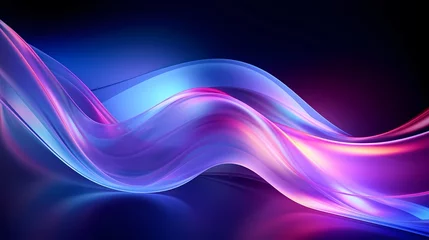 Wall murals Fractal waves Abstract light waves created by refracting light through prismatic objects, emphasizing vibrant color gradients and smooth transitions - created by Generative AI