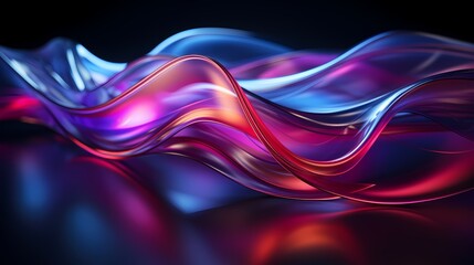 Abstract light waves created by refracting light through prismatic objects, emphasizing vibrant color gradients and smooth transitions - created by Generative AI