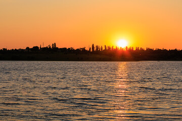 Fototapeta premium Beautiful sunset. Background with selective focus and copy space