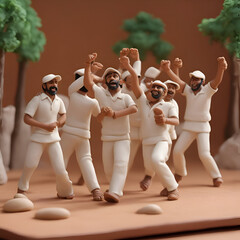a group of miniature soldiers in the form of a football team.