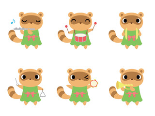 コンサートのタヌキ　アイコンセット