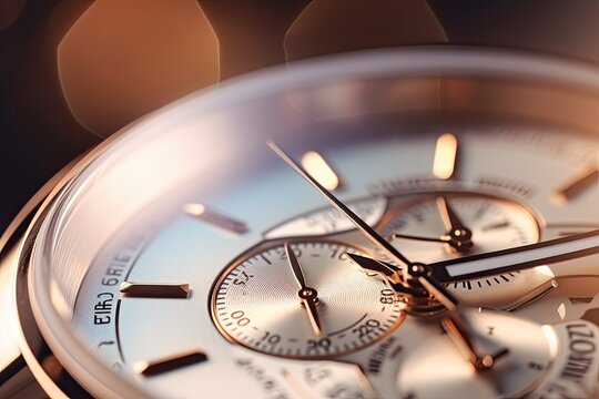 Close up of Beautiful luxury watch, Watch background.