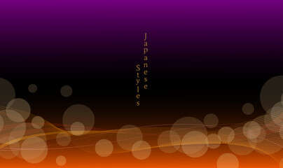 アブストラクトのデザイン背景　ウェーブと光のパープルとオレンジのグラデーション