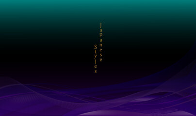 Japanese-style background　曲線イメージ ビジネス背景　アブストラクトのデザイン　ウェーブとグリーンとパープルのグラデーション