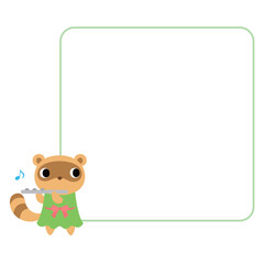 コンサートのタヌキ　フレーム付