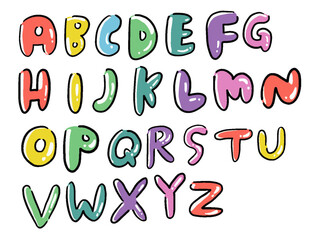 手描きヘタウマ風　アルファベットのセット