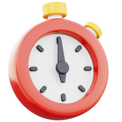Stopwatch 3d icon measurement timekeeping symbol illustration isolated on transparent background