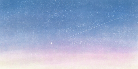 夜空と流れ星の手書き風背景