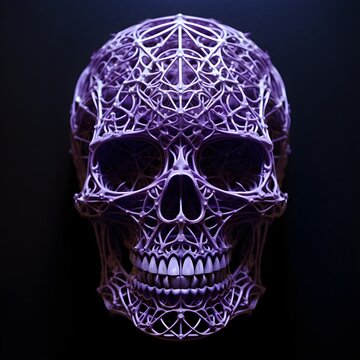 3d purple skull