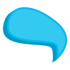 Vector illustration off blue chat bubble with fish shape on transparent background (PNG). Creative 3D vector illustration