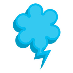 Vector illustration off blue chat bubble with flower shape on transparent background (PNG). Creative 3D vector illustration