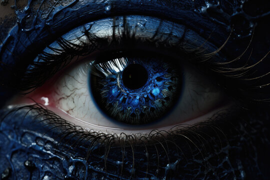 Evil Eye Symbolism with Blue Eye, Generative AI
