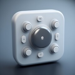 orthographic 3d render of clean minimalistic button area on medical device octane render redshift keyshot cinema 4d vray 