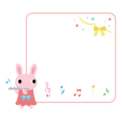 コンサートのウサギ　フレーム＋装飾付