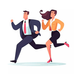 Fototapeta na wymiar Business people in running pose,business competition concept,flat vector illustration.